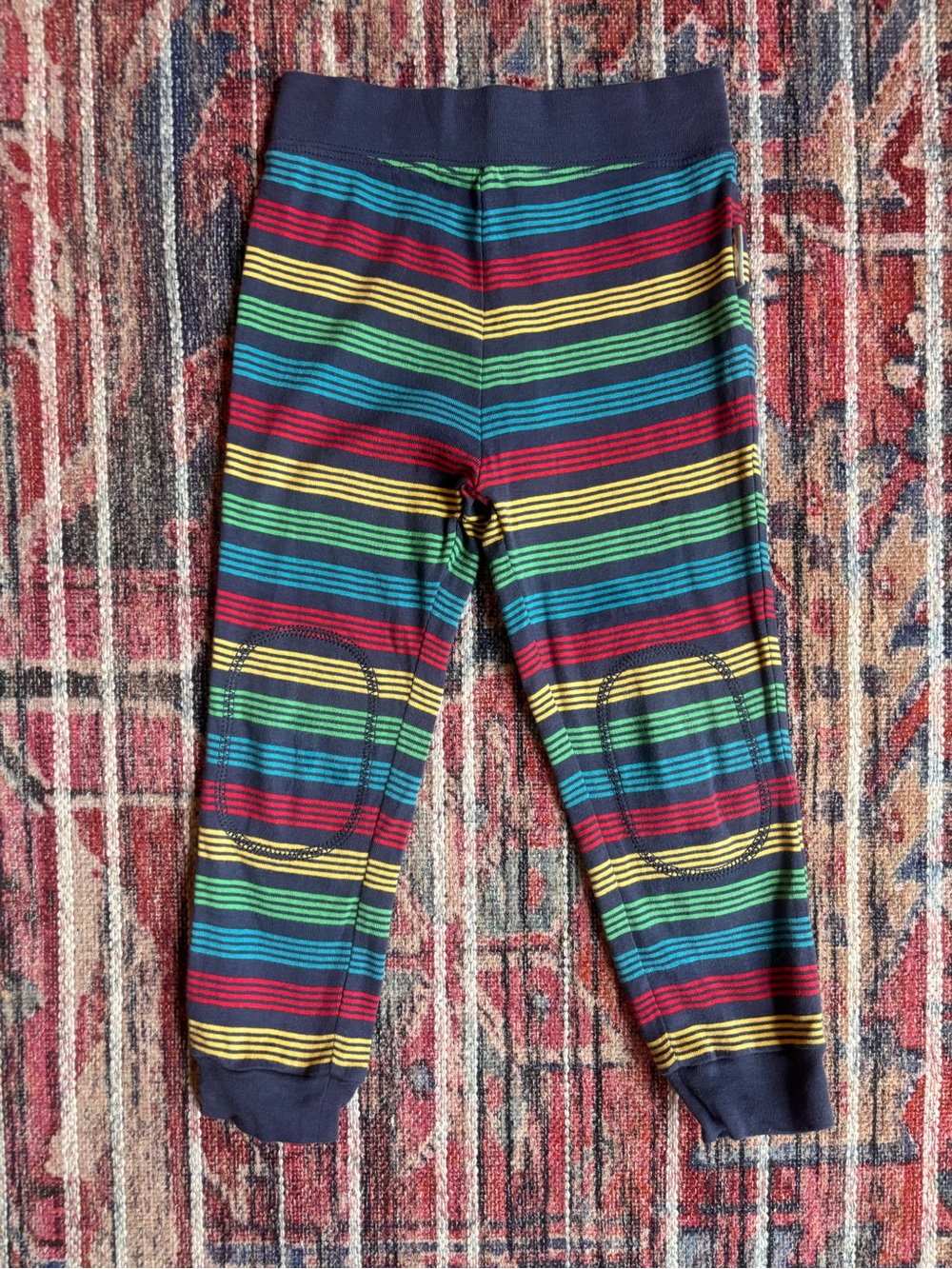 Frugi 3-4Y Organic Cotton Rainbow Stripe Pants